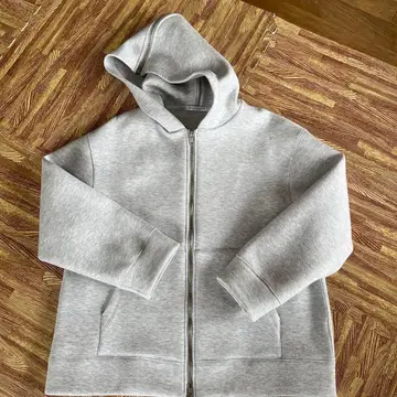 뷰티 앤 유스 프론트 지퍼 후드티 라이트 그레이 S