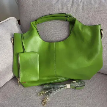 그린 토트백 파우치 포함