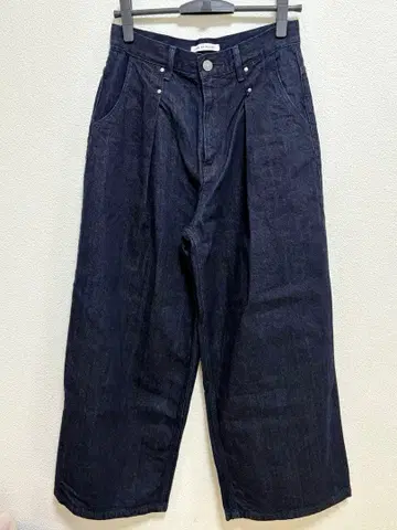 새상품급 아줄바이마우지 턱 와이드 데님 하이웨스트 데님 팬츠 L