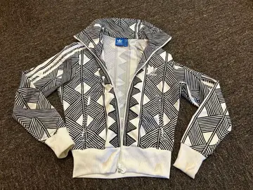 adidas 기하학 패턴 풀 집업 저지 M