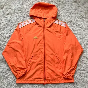 [90s 상태 좋음] 카파 kappa 나일론 자켓 오렌지 원포인트 자수