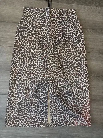 헤더 레오파드 무늬 타이트 스커트