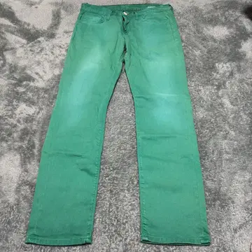 타미힐피거 그린 컬러 슬림핏 데님 팬츠