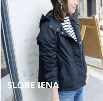 SLOBE IENA 밀리터리 후드 부착 블루종