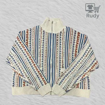 니코앤드 스트라이프 시스루 니트 지퍼 가디건 M 여성용