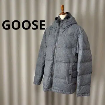 GOOSE 그레이 후드 부착 다운 자켓
