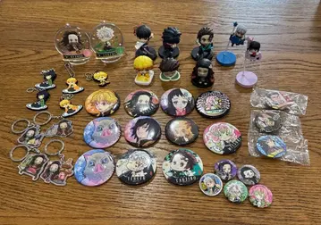 귀멸의 칼날 캔 배지 피규어 키링 묶음 판매