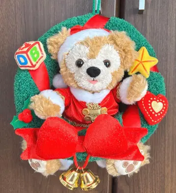 TDS 더피 크리스마스 봉제 인형 리스 오픈 마우스