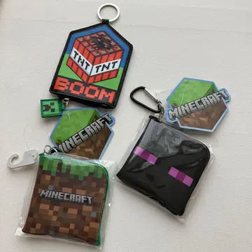 마인크래프트 TNT 디자인 키링 세트 지갑 파우치