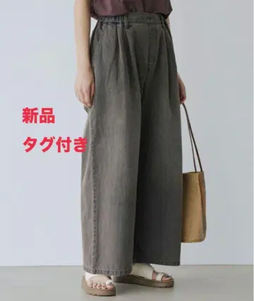 턱 스트레이트 데님 팬츠 스튜디오 클립