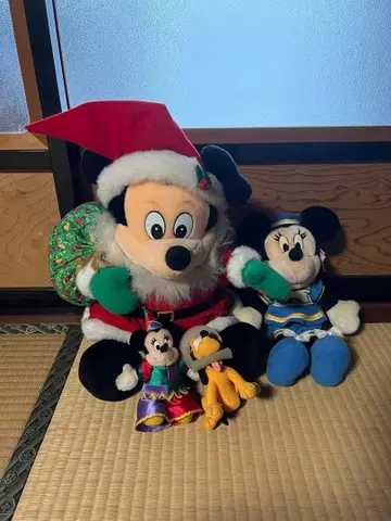 미키마우스 산타 의상 봉제 인형 세트