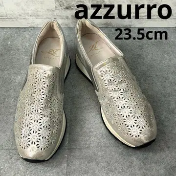 azzurro 실버 스팽글 꽃무늬 슬립온 23.5cm