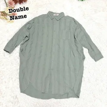 s.1745 [더블 네임] 긴팔 셔츠 오버 사이즈 카키 겉옷 F