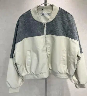 새상품 ABITOKYO 신 데님 가죽 절개 가죽 자켓