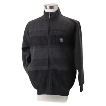 다크 그레이 지퍼 니트 스웨터 남성용