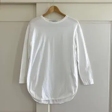 FRAMeWORK 코튼 천축 라운드 헴 롱 TEE 화이트 새상품급