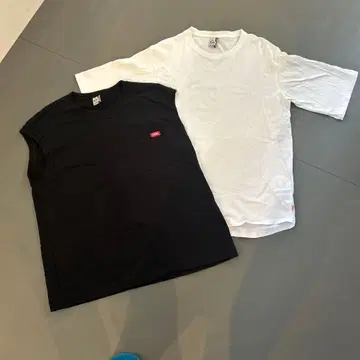 CHUMS T셔츠 2장 세트 XL 블랙 화이트