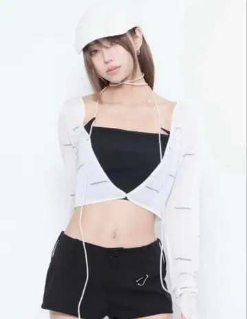 theredthread S wire tie cardigan / white