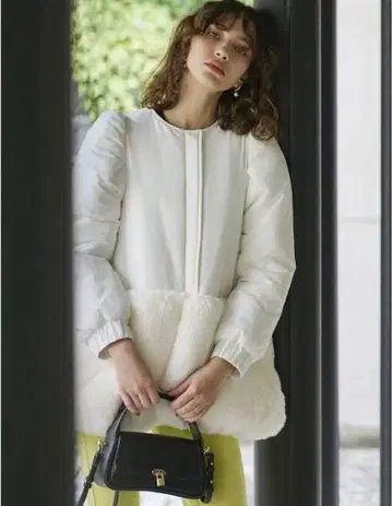 셀포드 CELFORD 에코 퍼 콤비 블루종 코트 ] 36