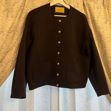 유나이티드 애로우즈 골드 버튼 자켓 스냅 자켓 네이비