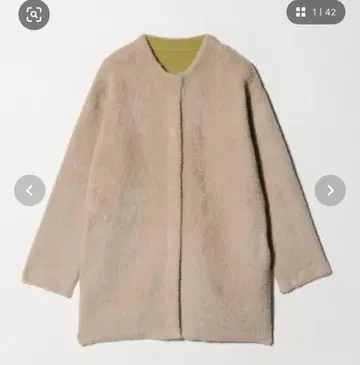 새상품 페더 롱 코트 페더 코트 더블 페이스 코트 베이지