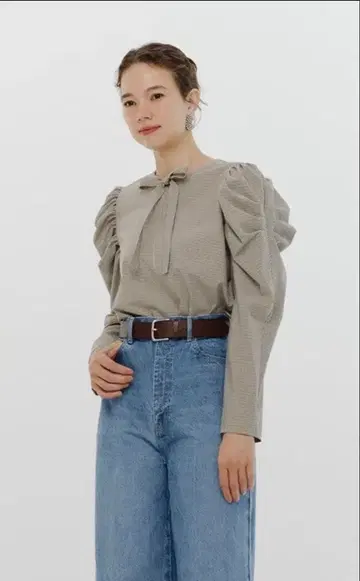 yori 요리 미니 프릴 스트라이프 셔츠 36