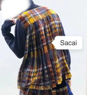 Sacai 네이비 터틀넥 니트