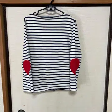 SAINT JAMES 엘보우 패치 하트 긴팔 T셔츠