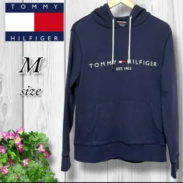 TOMMY HILFIGER 네이비 후드 부착 후드티 M 사이즈