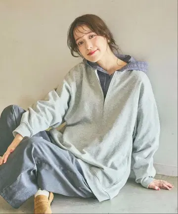 스튜디오 클립 [ days ] 하프 지퍼 맨투맨 풀오버 그레이 새상품