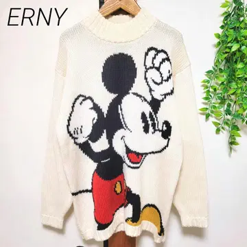ERNY 미키 니트 빈티지 레트로 구제 의류 90s Disney