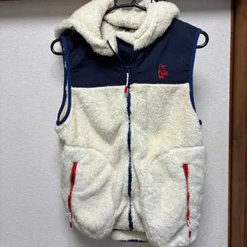 CHUMS 플리스 베스트 M 화이트/네이비