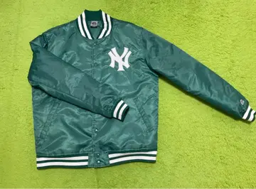 NY 나일론 바시티 자켓 블루종 그린 L 사이즈 새상품급 중고