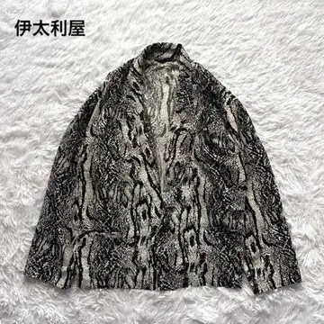 이타리야 테일러드 자켓 아우터 빅 사이즈 겉옷 얇은 소재 제브라 블랙