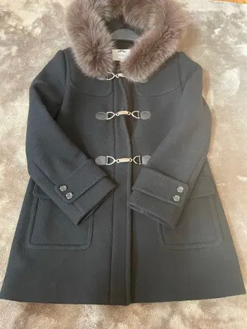퍼 달린 더플 코트 사이즈 2 블랙