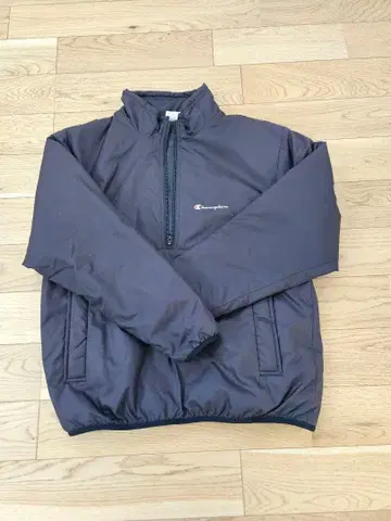 Champion 블랙 남녀 공용 아우터 하프 지퍼