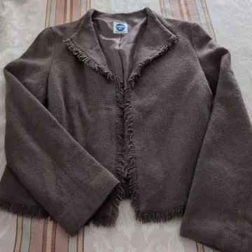 HIROKO BIS 프린지 장식 브라운 자켓