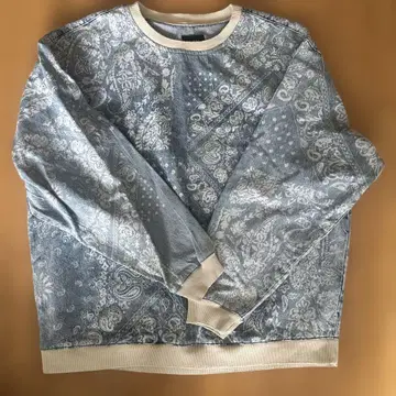 ZARA 자라 데님 맨투맨 페이즐리 반다나 풀오버 XL