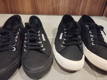 SUPERGA 블랙 캔버스 스니커즈 2켤레