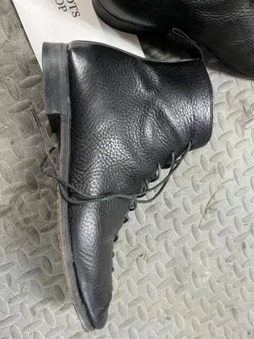 롤링 더블 트리오 가죽 하이컷 부츠 블랙