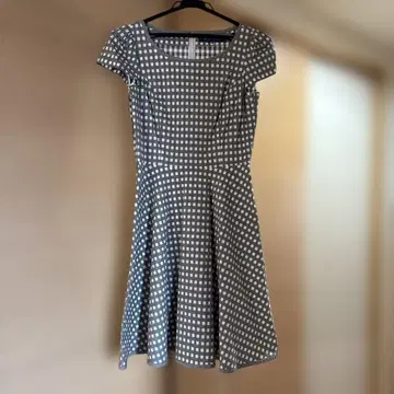 M'S GRACY 반팔 무릎 기장 체크 원피스 38