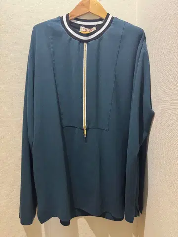 CULLNI 파랑 하프 지퍼 긴팔 셔츠