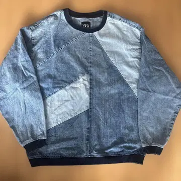 ZARA 패치워크 디자인 데님 트레이닝복 XL