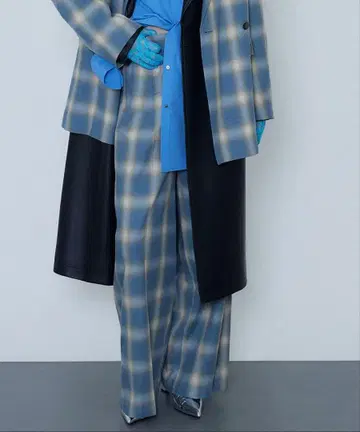 MAISONSPECIAL 체크 와이드 이지 팬츠
