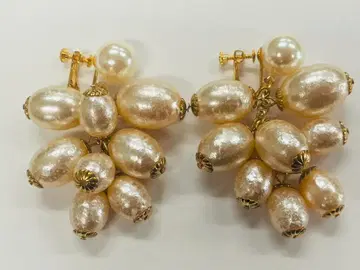 이탈리아제 코튼 펄 귀찌 대형 빈티지