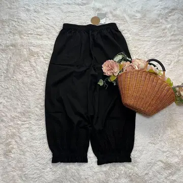 새상품 속바지 이너 팬츠 코튼 린넨 블랙 밑단 조임 M~L