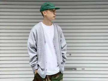 'HARRITON' ACRYLIC CARDIGAN GREY HEATHER