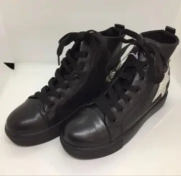 하이컷 스니커즈 부츠 24cm 여성용 라메 스톤스타