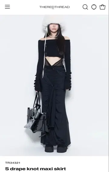 THEREDTHRED / S drape knot maxi skirt