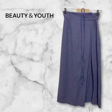 뷰티 앤 유스 롱 기장 스커트 후크 지퍼 S 사이즈 끈 포함